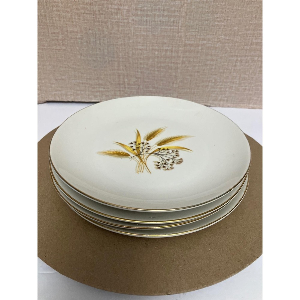 Hormer-Laughlin mid century modern set of 4 wheat bread plates